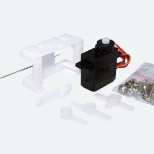 51804 Servoantrieb, Präzisions-Miniaturservo, Kunststoffgetriebe, mit Microcontroller, 30cm Kabelbaum, Befestigungsmaterial